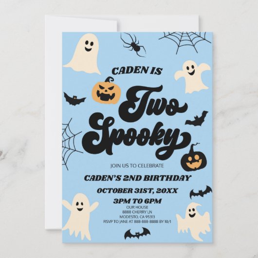 ハロウィン不気味2回目の2回目の誕生日パーティー 招待状 (正面)