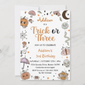 ハロウィン不気味3回目の誕生日パーティの招待状 招待状 (正面)