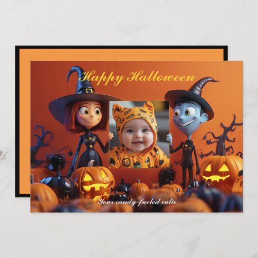 ハロウィン不気味・ザ・スナップ・オ・ランタン カード (正面/裏面)