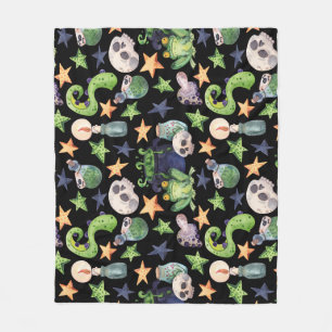 ハロウィン不気味:暗い手書きパターン。 フリースブランケット