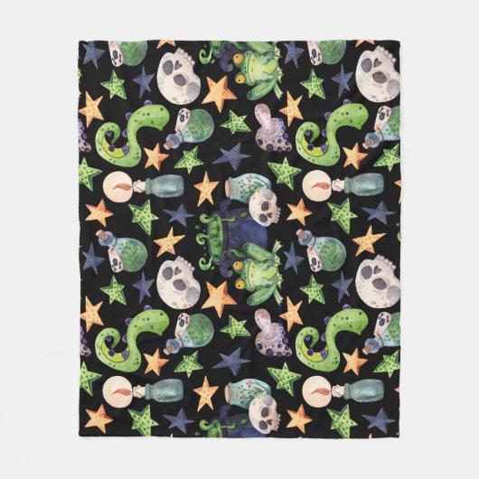 ハロウィン不気味：暗い手書きパターン。 フリースブランケット (正面)