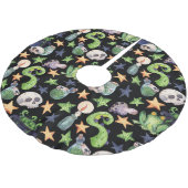 ハロウィン不気味:暗い手書きパターン。 ブラッシュドポリエステルツリースカート (アングル)