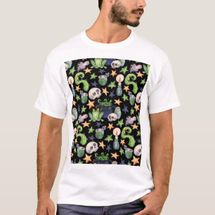 ハロウィン不気味:暗い手書きパターン。 Tシャツ