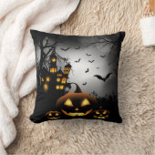 ハロウィン不気味- Pumpkins Gray Moon - All Opt クッション (ブランケット)
