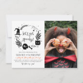 ハロウィン不気味Any Ageフォト誕生日 招待状 (正面)