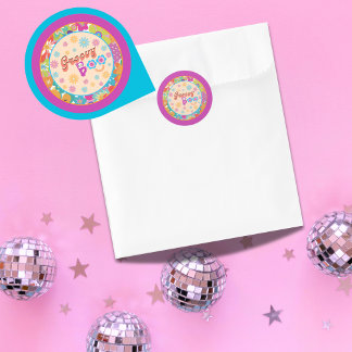 ハロウィン不気味Groovyパーティーのシール ラウンドシール