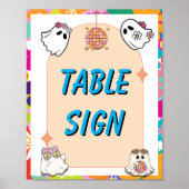 ハロウィン不気味Groovyパーティーテーブルシンボルや象徴 ポスター (正面)