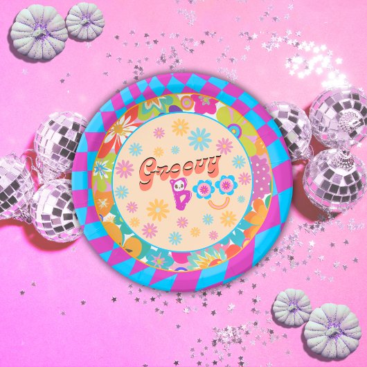 ハロウィン不気味Groovyパーティー紙プレート ペーパープレート