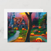ハロウィン付き気味悪い家 シーズンポストカード (正面/裏面)