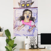 ハロウィン何かがベッドの下にある ポスター (ホームオフィス)