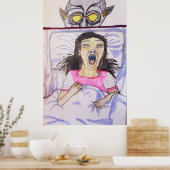 ハロウィン何かがベッドの下にある ポスター (キッチン)