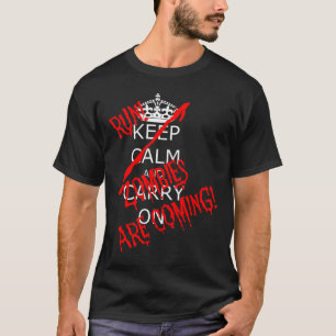 ハロウィン保の静運ゾンビがコミ走ンである Tシャツ