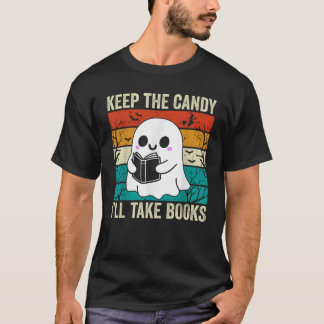 ハロウィン保ザキャンディ私は本を取る幽霊ブー Tシャツ