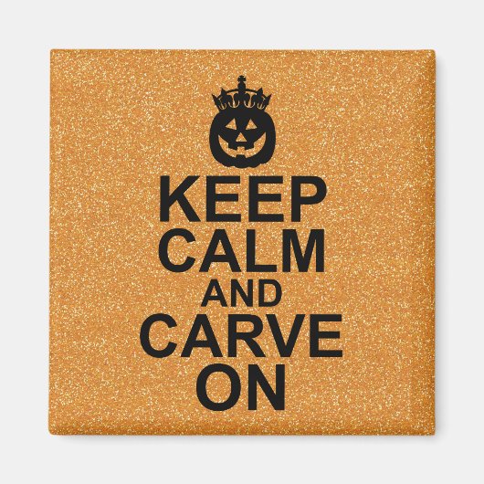 ハロウィン保パンプキンの上で落ち着いて彫る マグネット (正面)