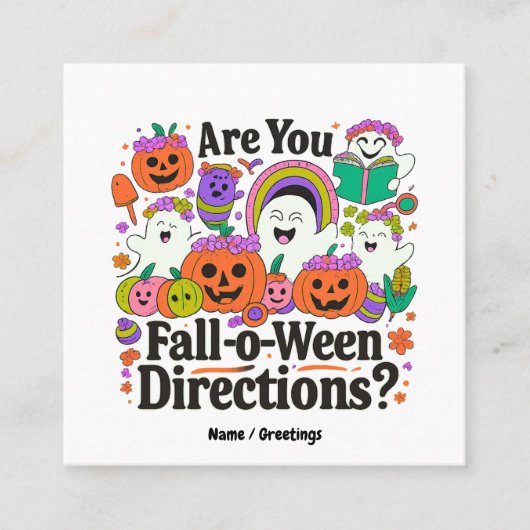 ハロウィン先生の道案内 Fall O Ween スクエア名刺 (正面)