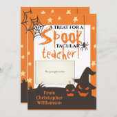 ハロウィン先生謝意ギフトカードホルダー シーズンカード (正面/裏面)