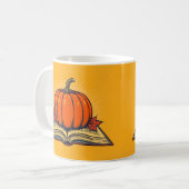 ハロウィン先生Tシャツ 秋のかぼちゃ 読書好き コーヒーマグカップ (正面左)