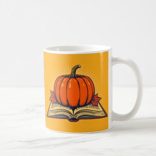 ハロウィン先生Tシャツ 秋のかぼちゃ 読書好き コーヒーマグカップ (右)