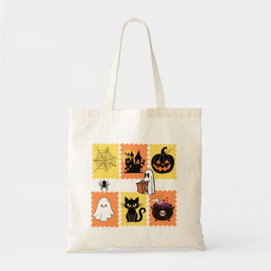 ハロウィン切手コレクション – かわいい怖いI トートバッグ (正面)