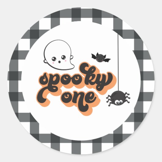ハロウィン初お誕生日おめでとう1歳 ラウンドシール (正面)