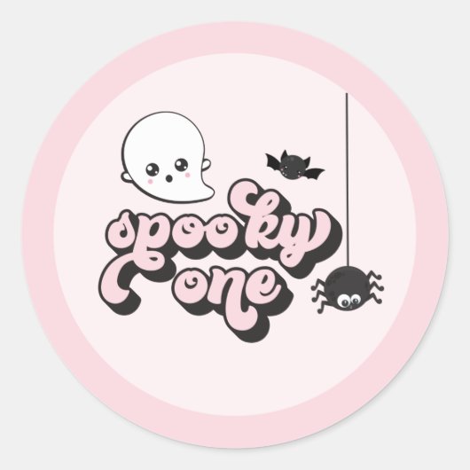 ハロウィン初お誕生日おめでとう1歳 ラウンドシール (正面)