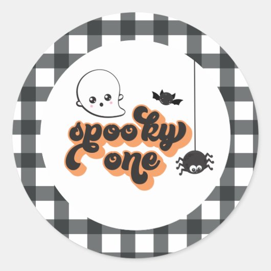 ハロウィン初お誕生日おめでとう1歳 ラウンドシール (正面)