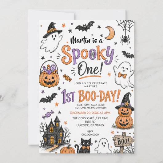 ハロウィン初お誕生日おめでとう 招待状 (正面)