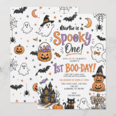 ハロウィン初お誕生日おめでとう 招待状 (正面/裏面)
