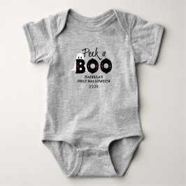 ハロウィン初参加の赤ちゃんに贈る Peek A Boo オリジナルベビーワンピ ベビーボディスーツ