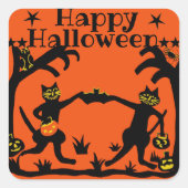 ハロウィン初期の猫のシール スクエアシール (正面)