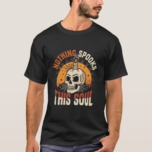 ハロウィン勇敢なスケルトンの夜 Tシャツ (正面)