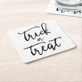 ハロウィン動揺してをトリックまたは治療する スクエアペーパーコースター (アングル)