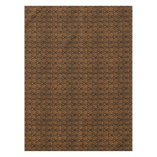 ハロウィン動揺してビクトリアンオレンジブラックダマスク テーブルクロス (正面)