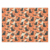 ハロウィン動揺してブラックキャットカボチャ模様 テーブルクロス (正面(横))