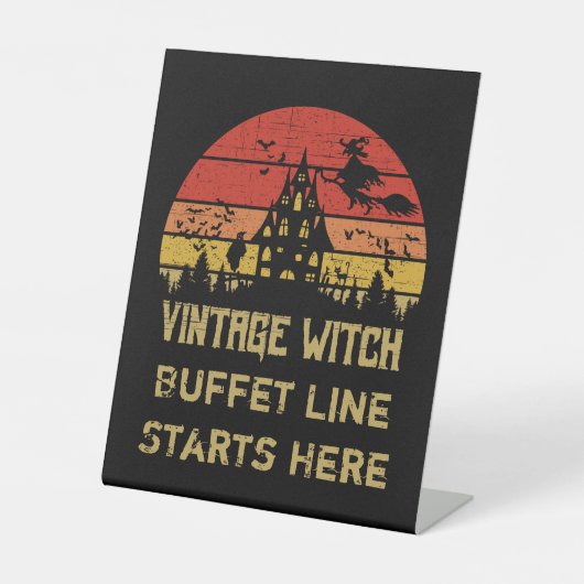 ハロウィン動揺してヴィンテージウィッチレトロサンセット 台座サイン (正面)