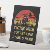 ハロウィン動揺してヴィンテージウィッチレトロサンセット 台座サイン (インサイチュ)