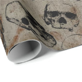 ハロウィン動揺してヴィンテージスカルパターン ラッピングペーパー (ロールコーナー)