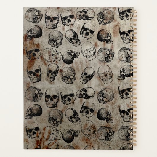 ハロウィン動揺してヴィンテージスカルモノグラム プランナー手帳 (裏面)