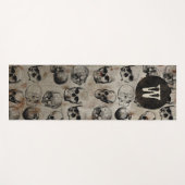 ハロウィン動揺してヴィンテージスカルモノグラム ヨガマット (正面(横))