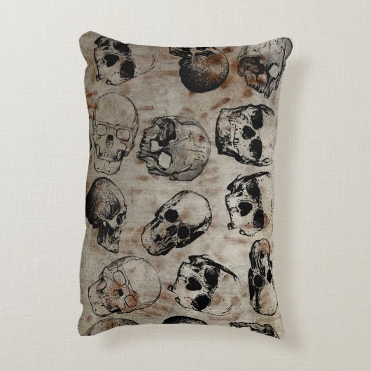 ハロウィン動揺してヴィンテージスカル アクセントクッション (裏面(縦))
