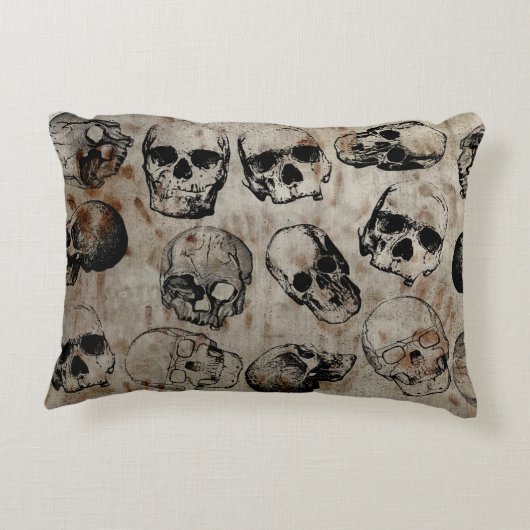 ハロウィン動揺してヴィンテージスカル アクセントクッション (裏面)