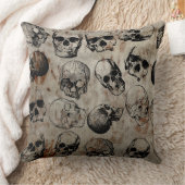 ハロウィン動揺してヴィンテージスカル クッション (ブランケット)