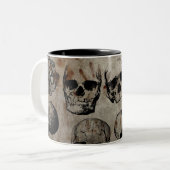 ハロウィン動揺してヴィンテージスカル ツートーンマグカップ (正面左)