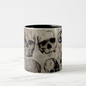 ハロウィン動揺してヴィンテージスカル ツートーンマグカップ (中央)