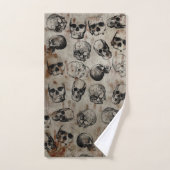 ハロウィン動揺してヴィンテージスカル バスタオルセット (ハンドタオル)