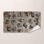 ハロウィン動揺してヴィンテージスカル バスタオルセット (ハンドタオル)