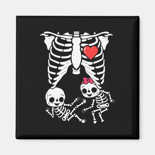 ハロウィン双子妊娠発表面白いスケ マグネット (正面)