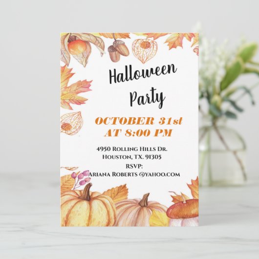 ハロウィン収穫のお誘い 招待状 (スタンド正面)