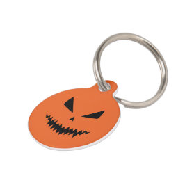 ハロウィン向けお化けカボチャの怖い顔 カスタマイズ ペット ネームタグ