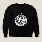 ハロウィン向けの繊細な黒と白のかぼちゃアート (デザイン正面)